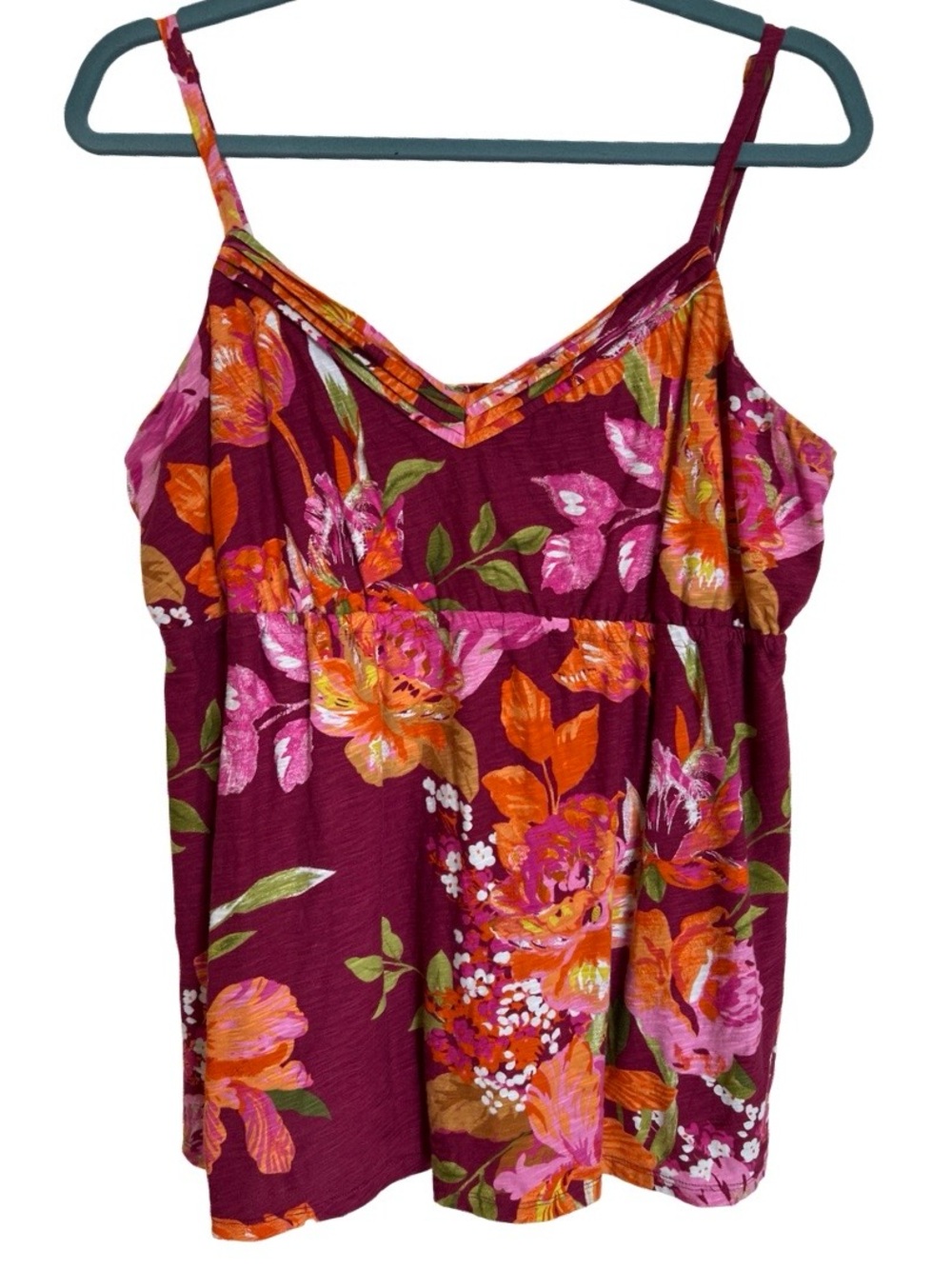Tommy Bahama Floral Tank With Adjustable Straps SZ Large